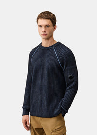 Pull en laine vanisé chenille - bleu