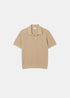 Pull Polo Lacoste beige Homme à manche courte Maille Coton & Laine Col Ouvert