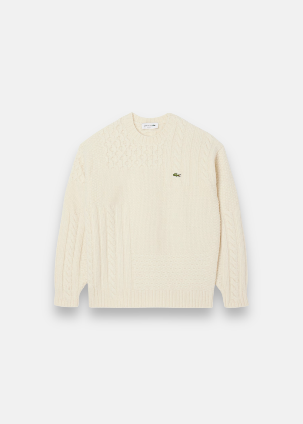 Pull Lacoste Homme – Maille Patchwork en Laine Chaude Purple Store