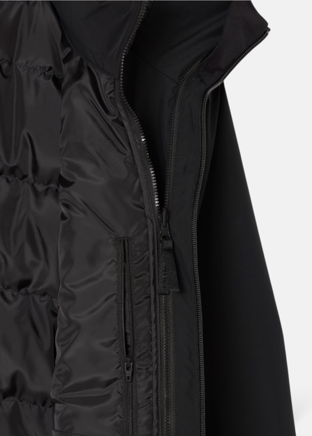 détail zip étanche parka lacoste pour homme