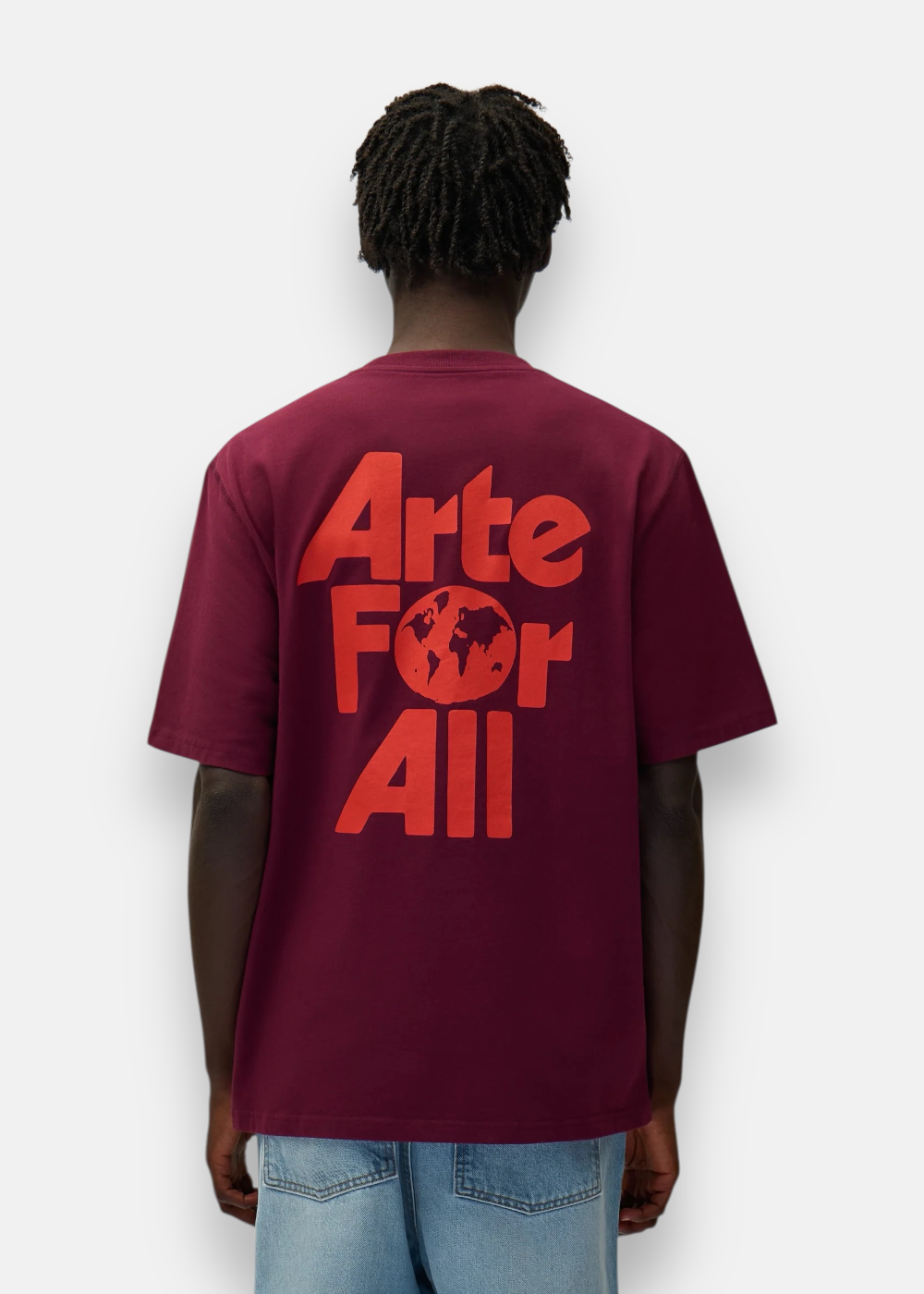 t-shirt arte rouge bordeaux arte for all  zoom sur le dos