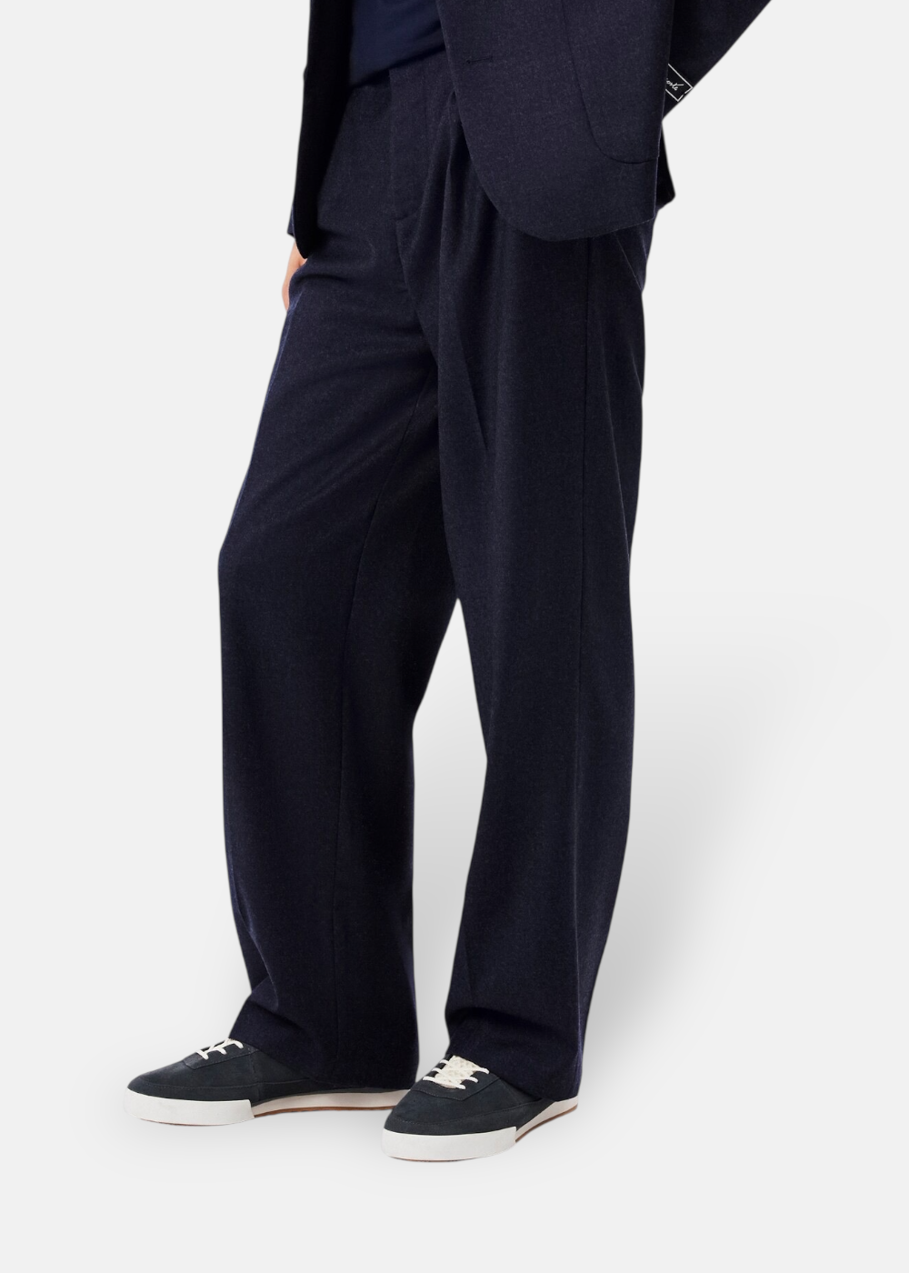 Pantalon tailoring Lacoste en  laine texturée - marine