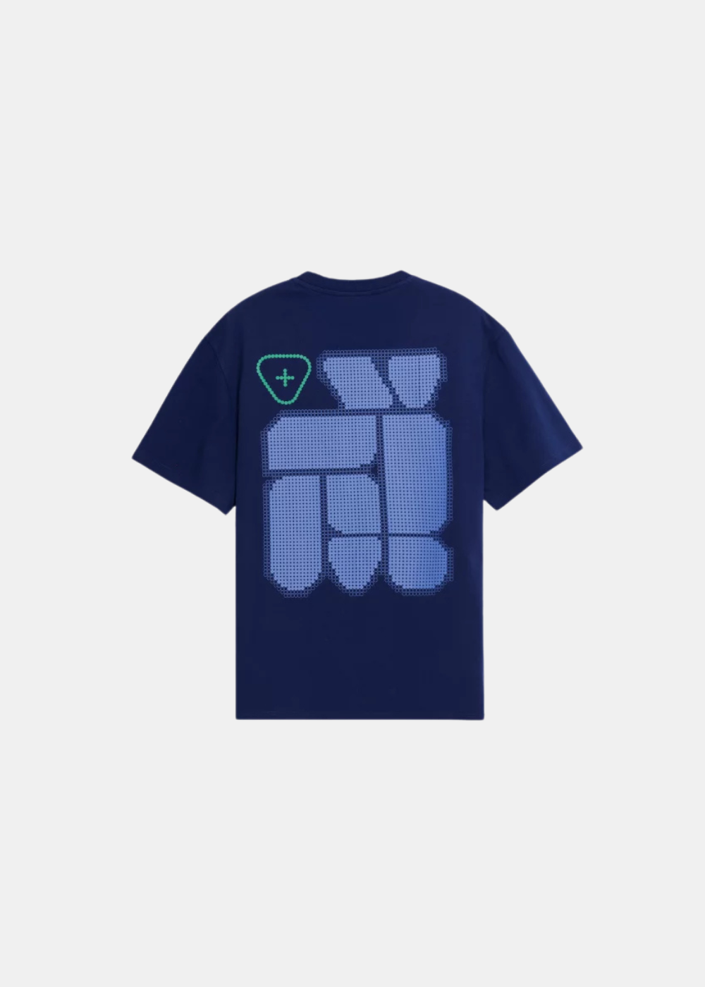 T-shirt Leonce Geometry - bleu