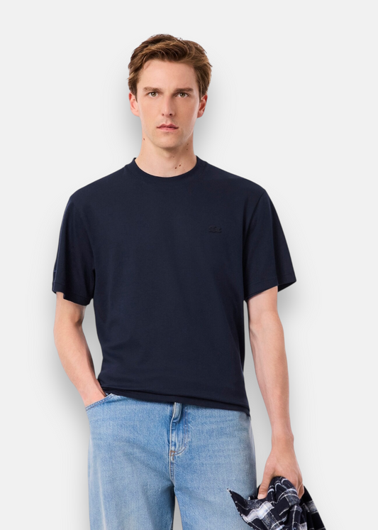 T-shirt signature René Lacoste - marine