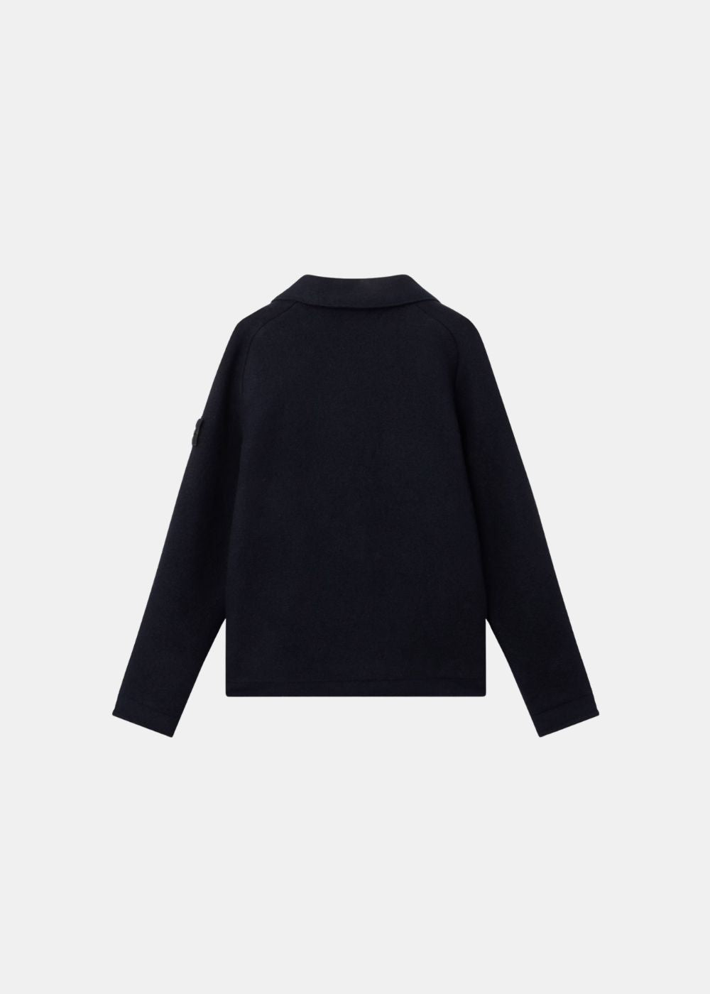 Veste en laine vierge maille feutrée - bleu marine
