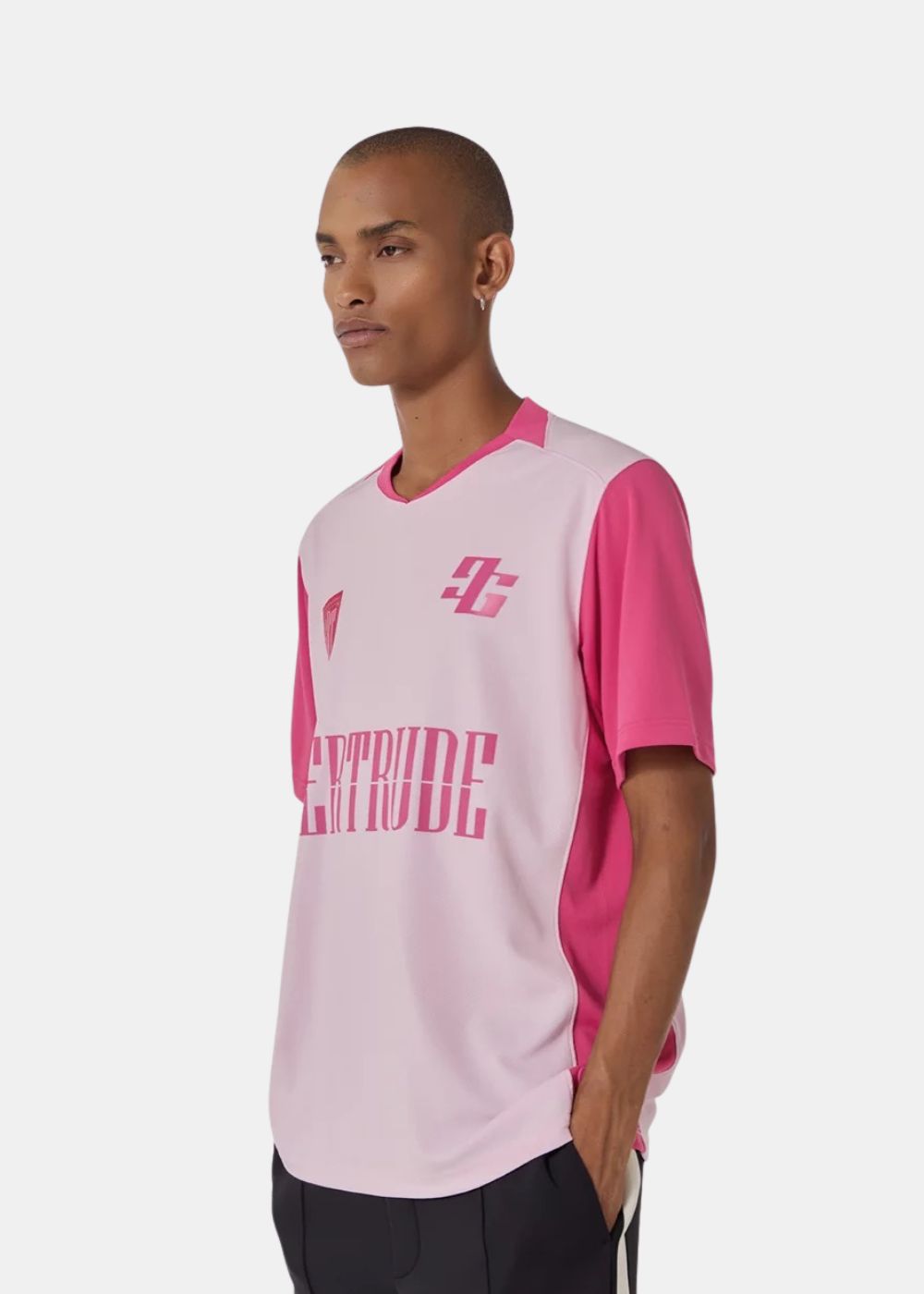 T-shirt Keyliane Col Contrasté - rose guimauve