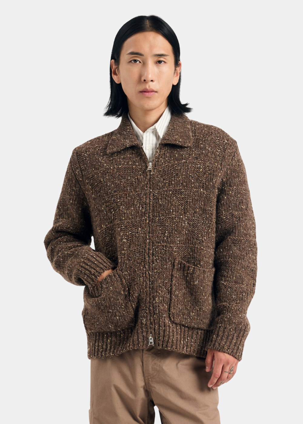 Veste laine Erik Donegal Ireland - marron