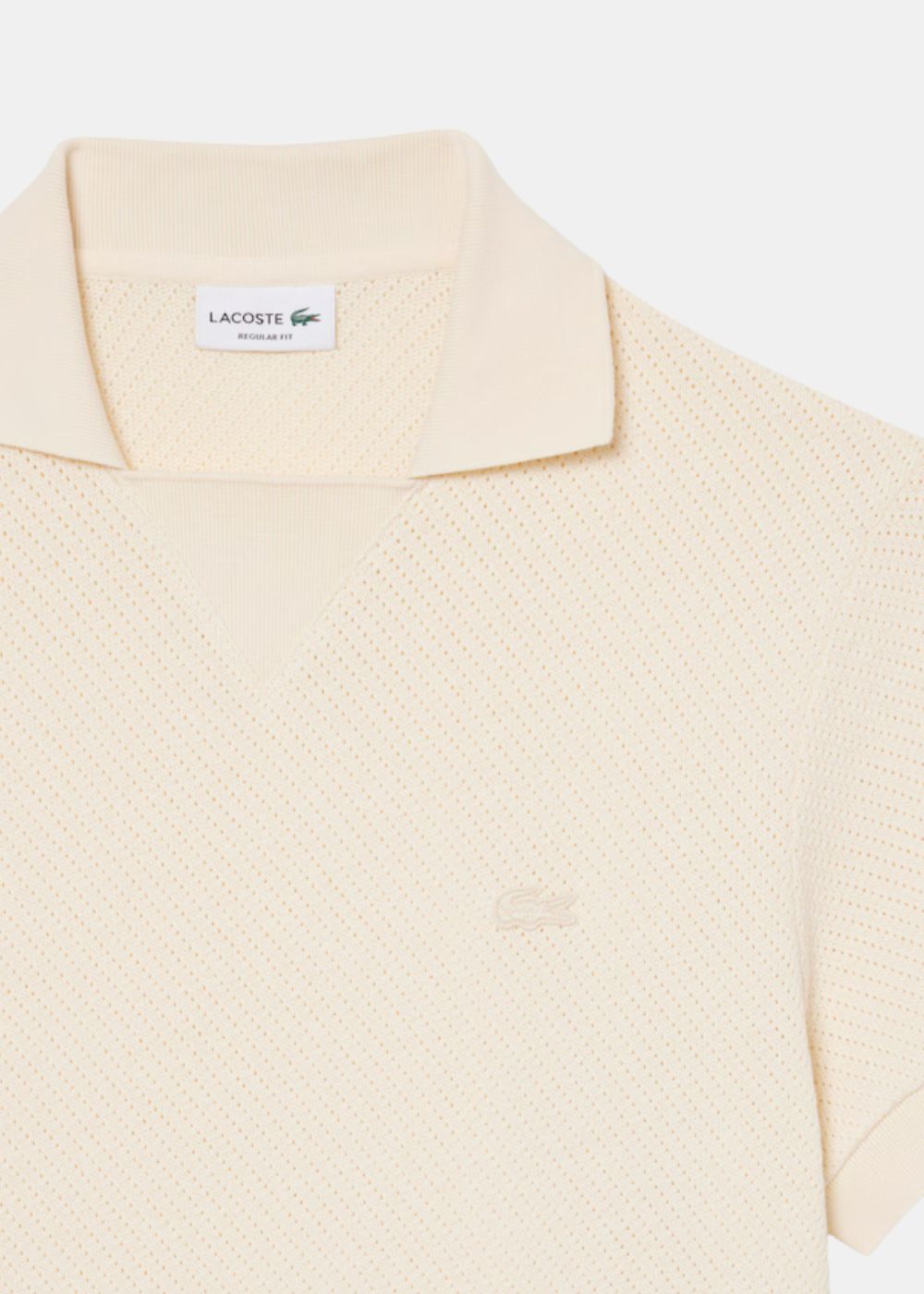 Polo en Maille ajourée - beige