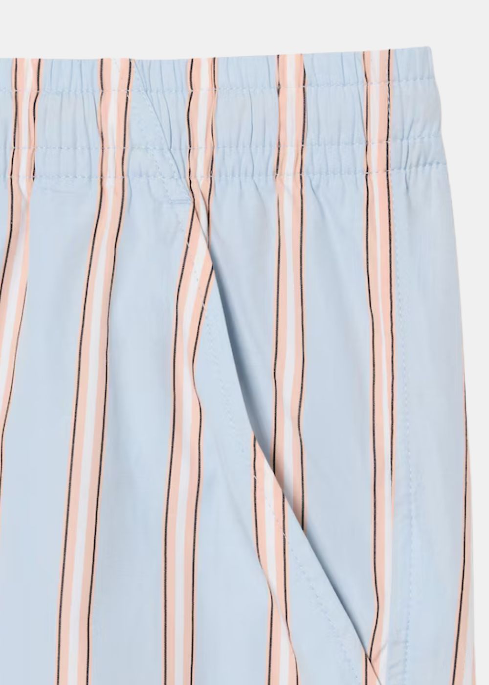 Short à rayures en popeline - blanc