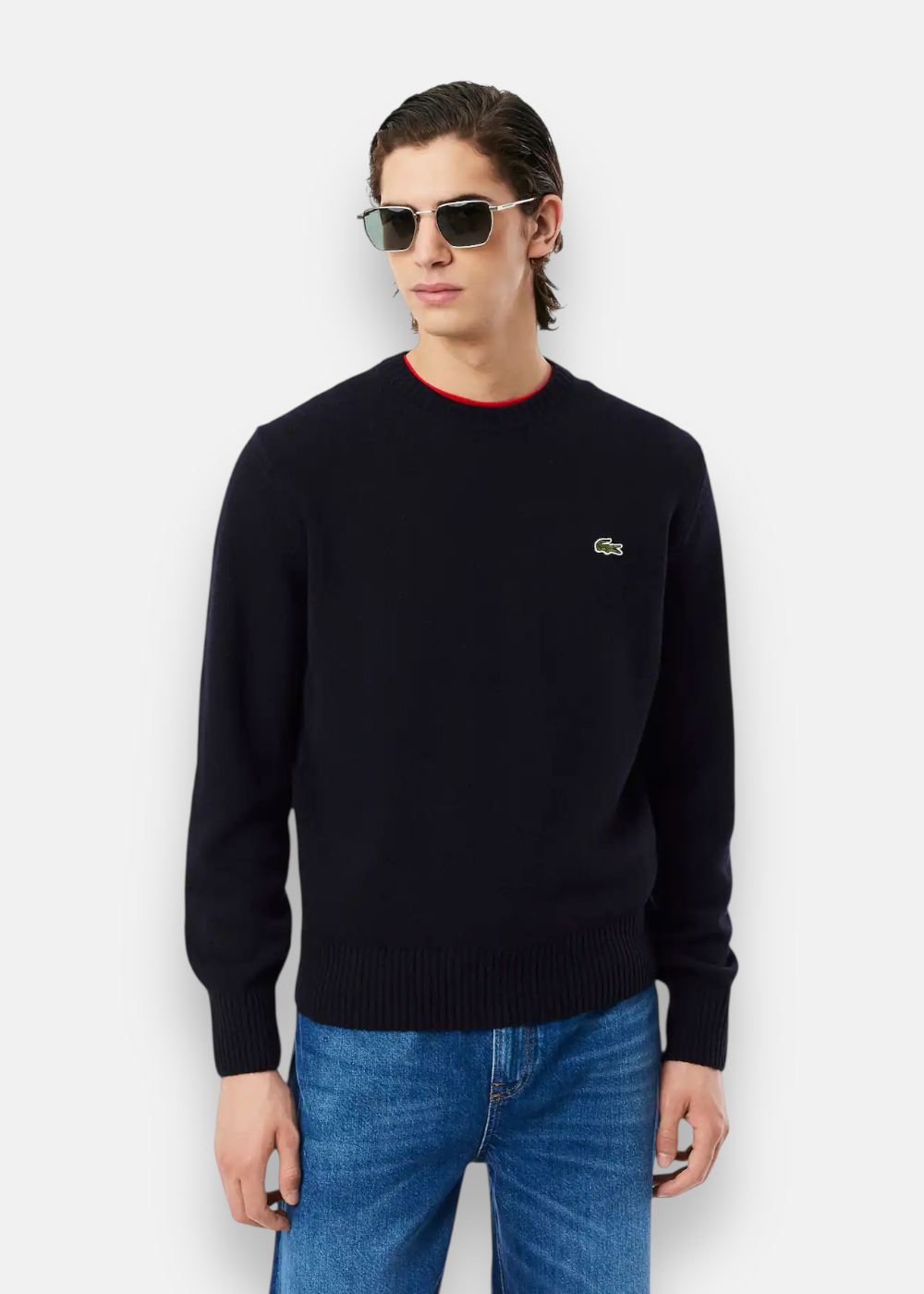 Pull en laine col rond - marine