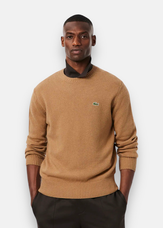Pull en laine col rond - marron