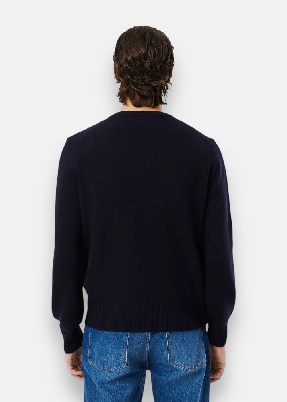 Pull en laine col rond - marine