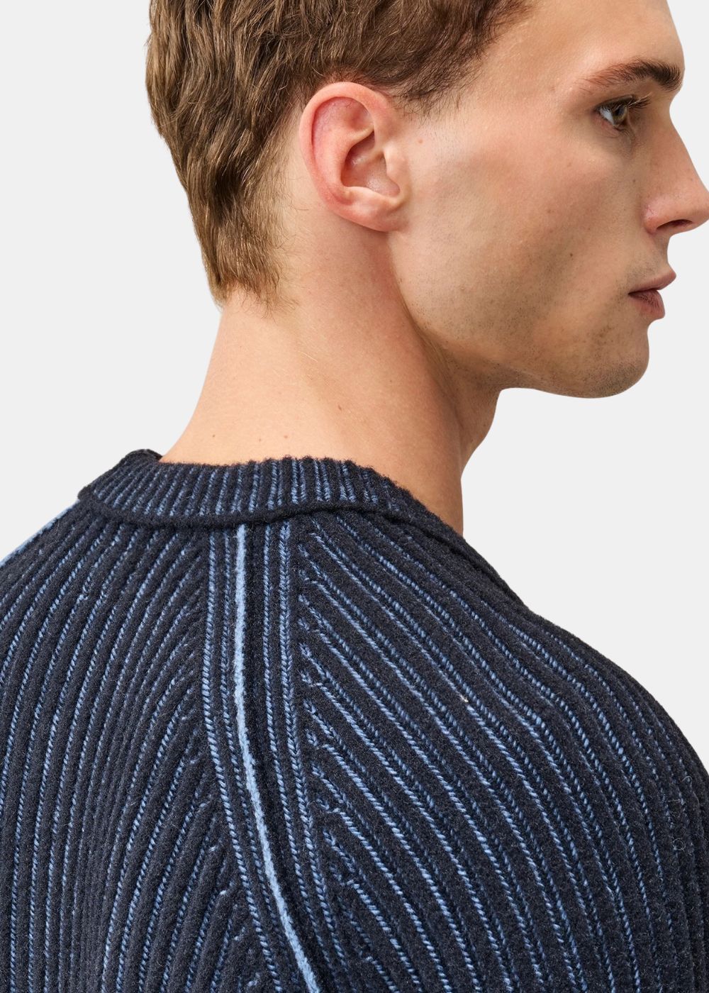 Pull en laine vanisé chenille - bleu