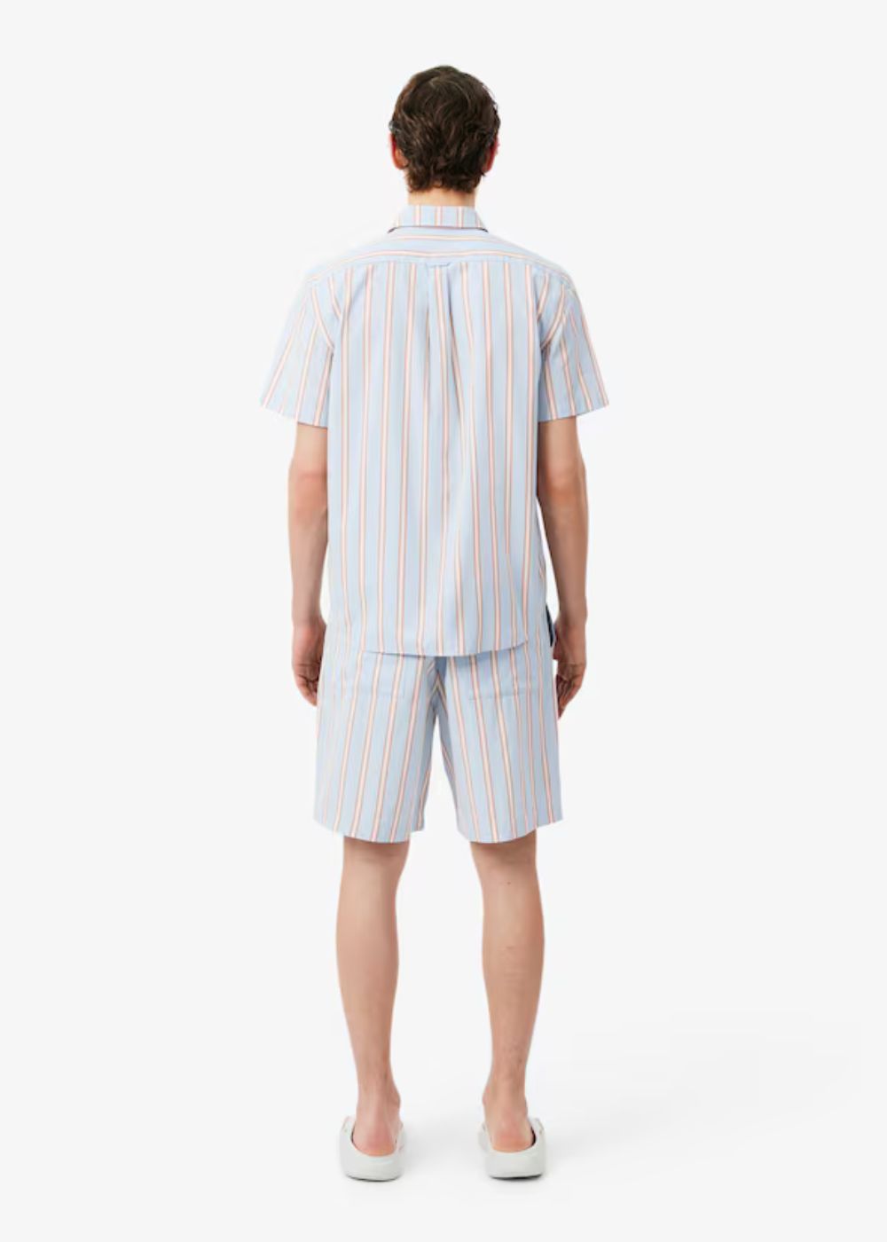 Short à rayures en popeline - blanc