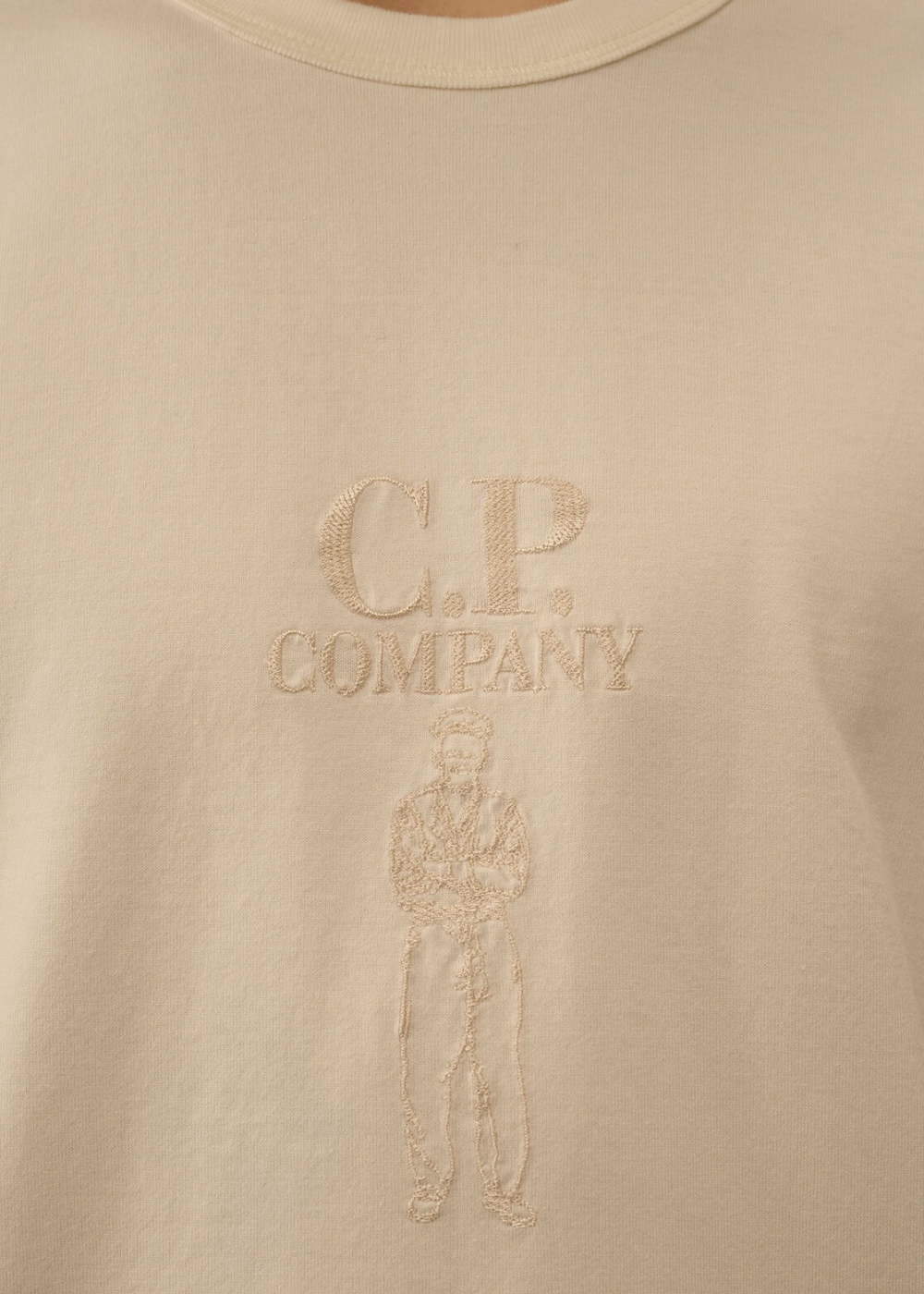 T-shirt Mercerisé Logo Brodé - blanc