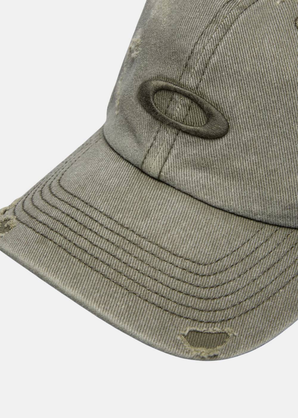 Casquette 6 pans effet usé - kaki