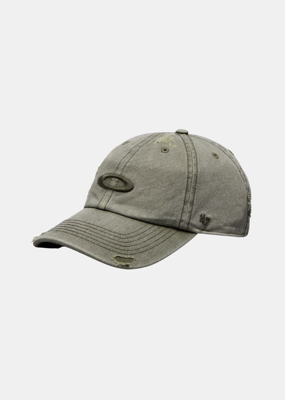 Casquette 6 pans effet usé - kaki