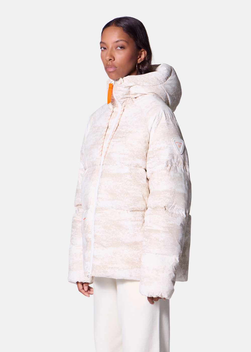 Doudoune oversize mixte Azael Print - beige
