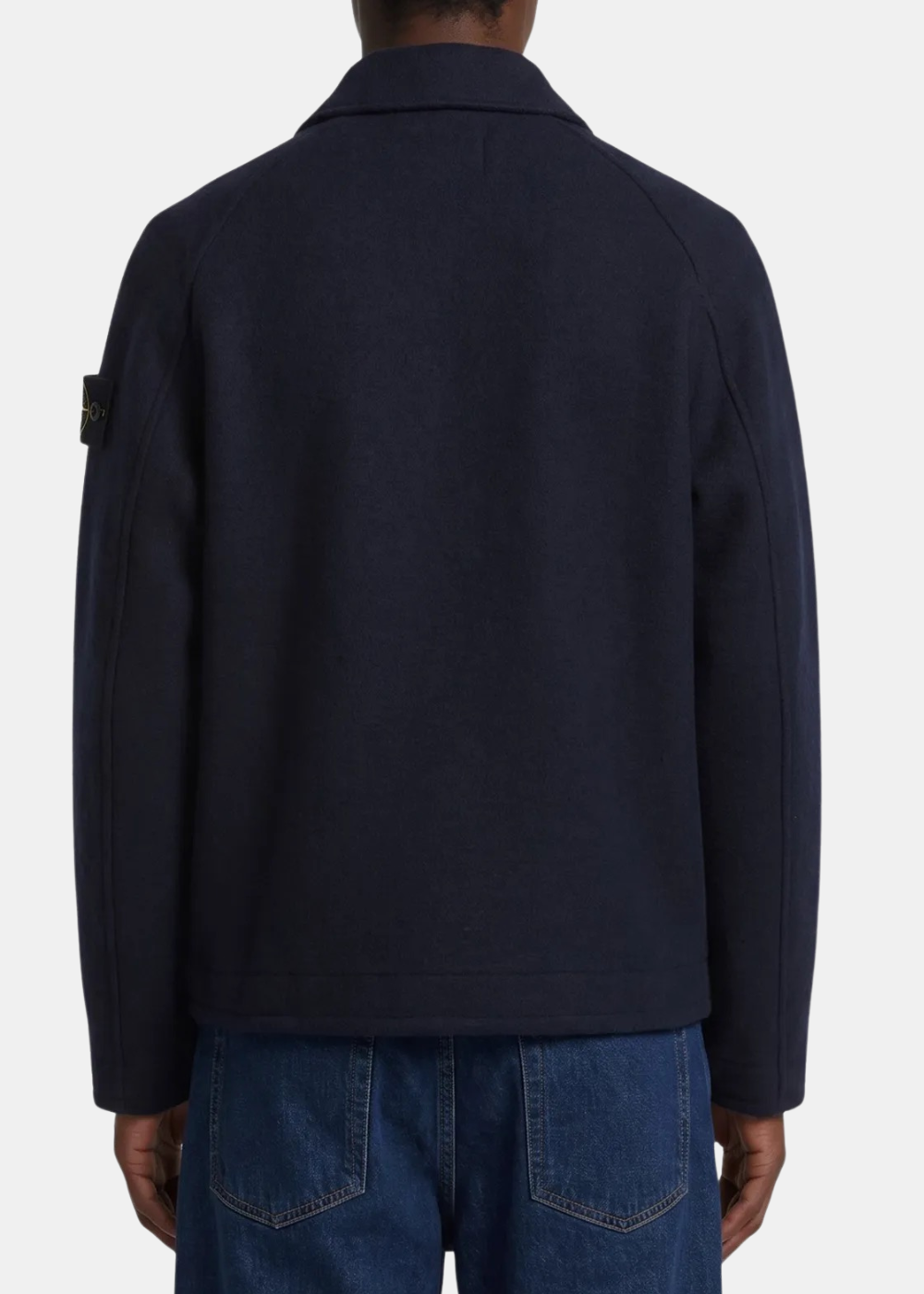 Veste en laine vierge maille feutrée - bleu marine