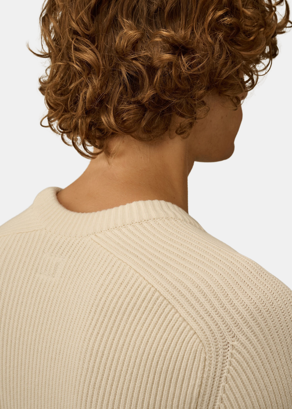 Pull Full Rib en Coton  - blanc