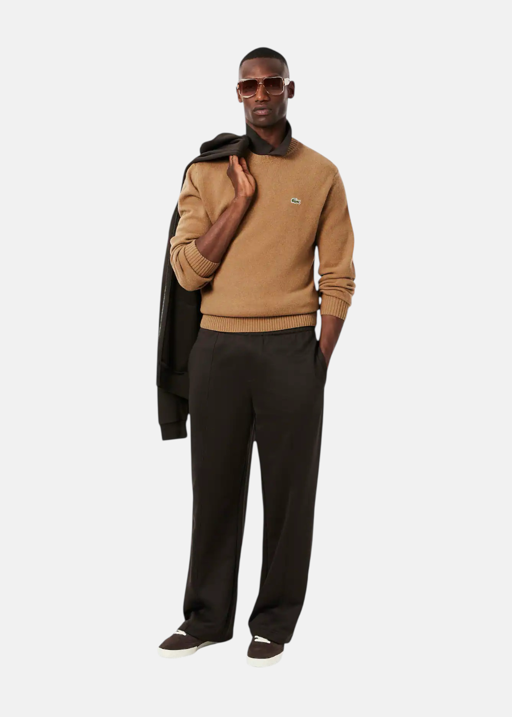 Pull en laine col rond - marron