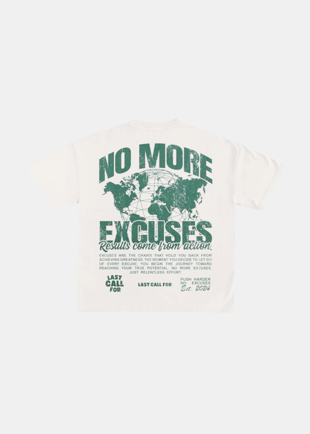 T-Shirt Graphique "No Excuse" - blanc