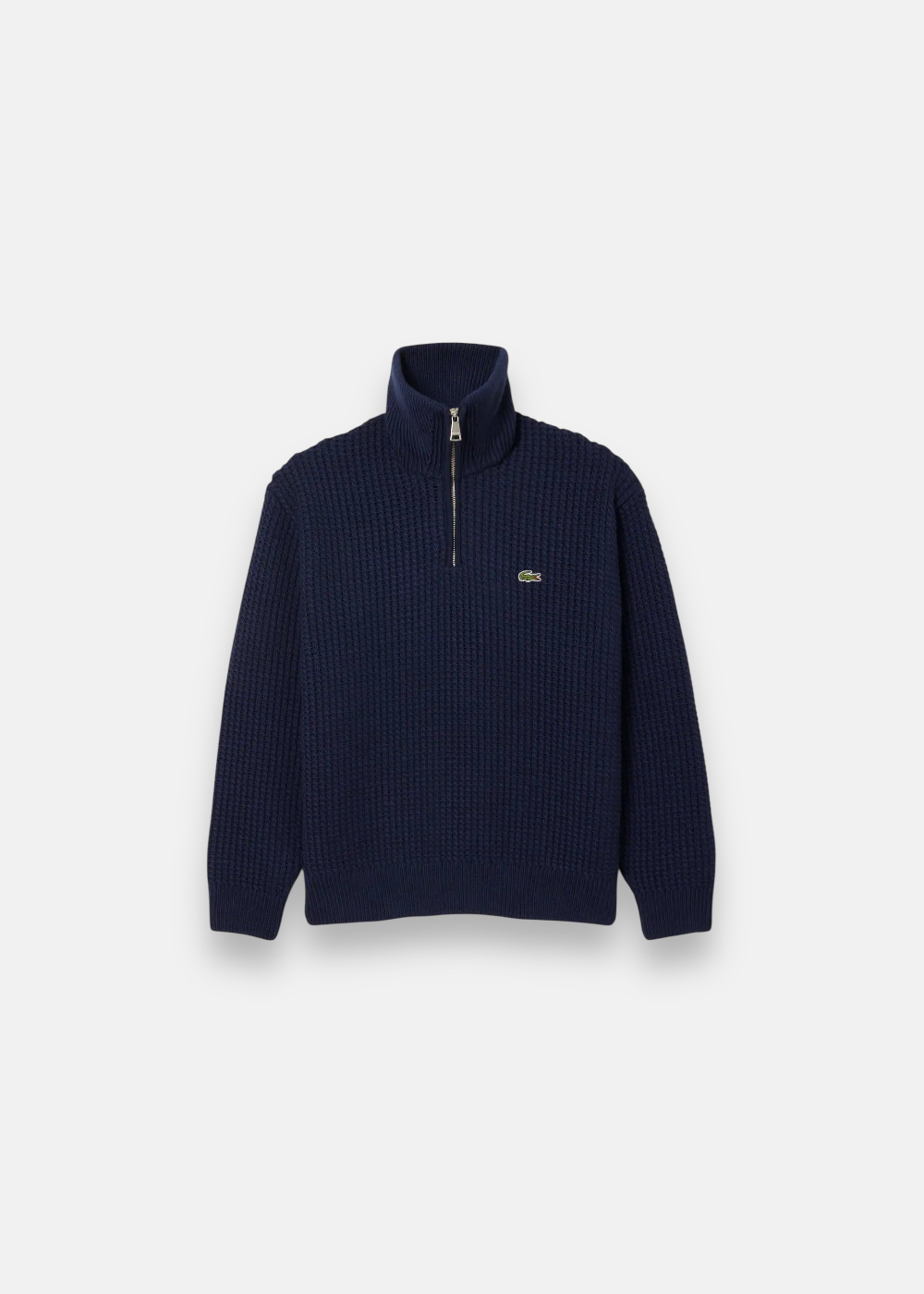 Pull demi-zip  en laine épaisse - marine