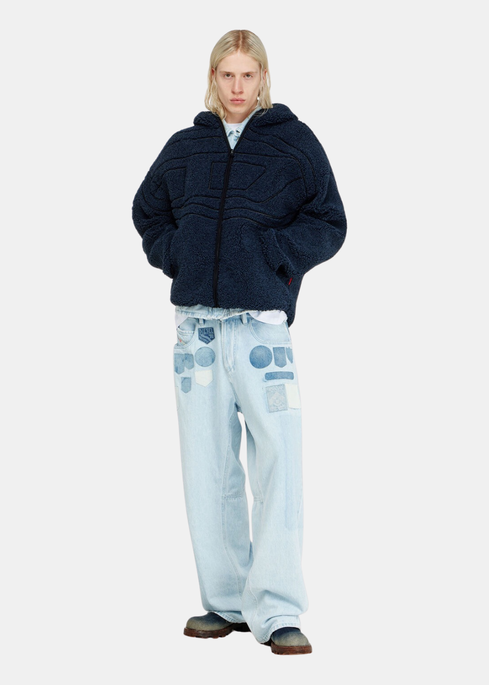 Veste teddy peluche - marine