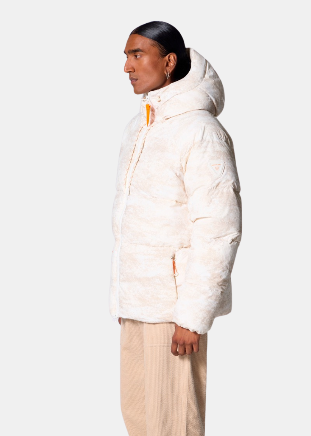 Doudoune oversize mixte Azael Print - beige