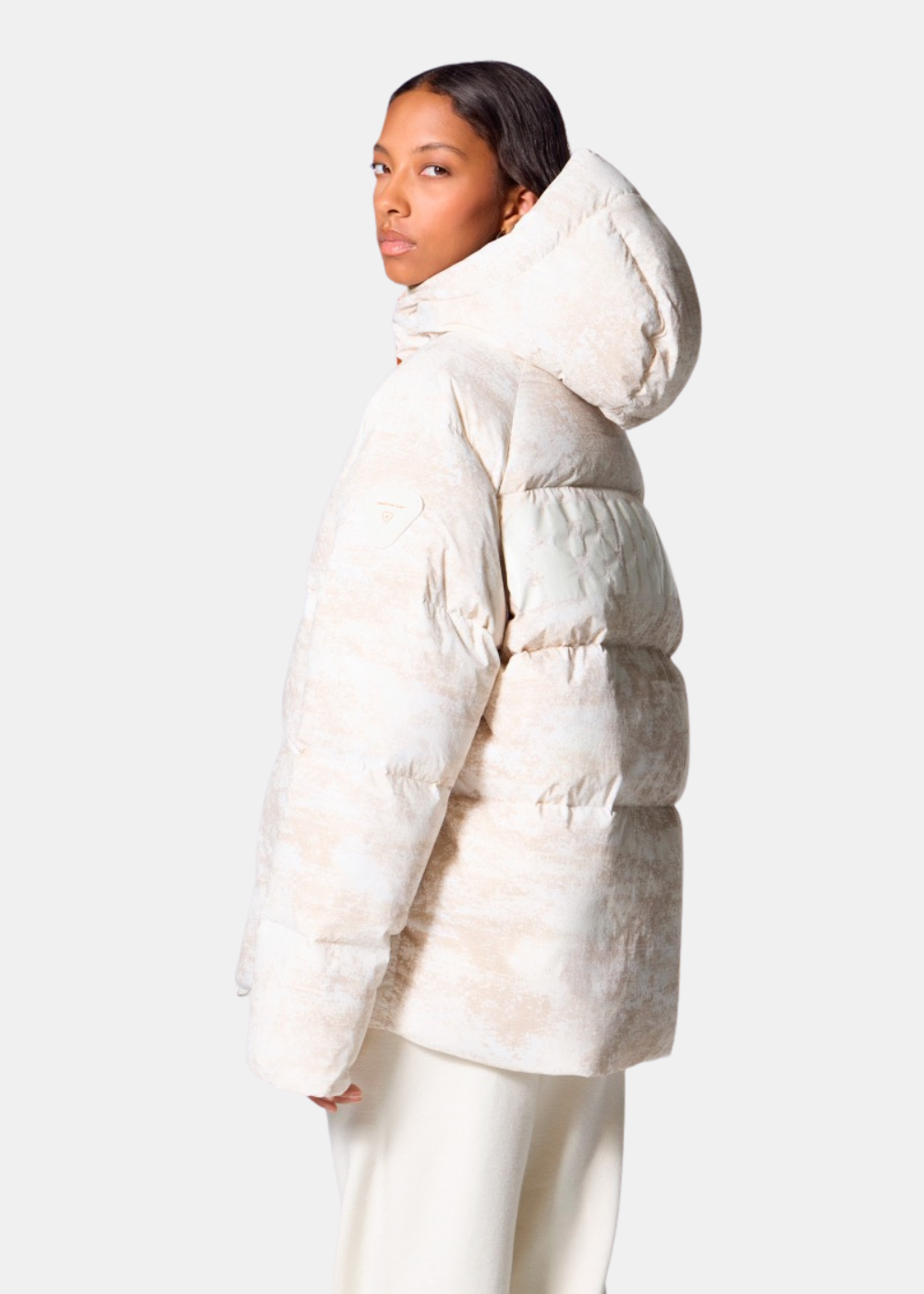 Doudoune oversize mixte Azael Print - beige
