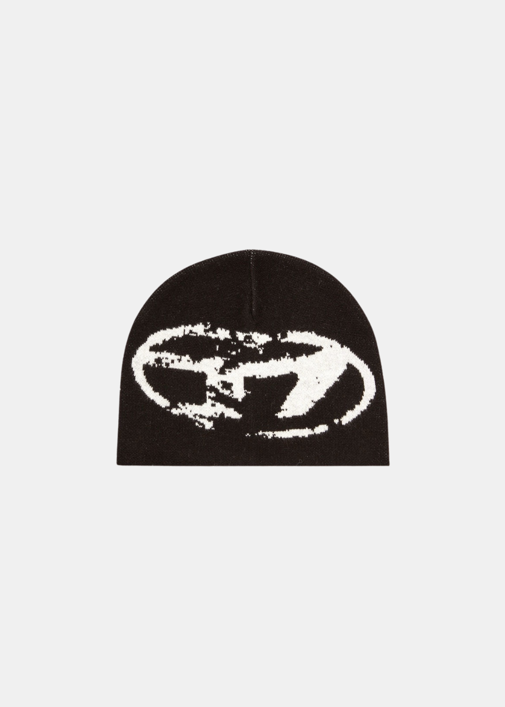 Bonnet en maille jacquard logo Oval D - noir