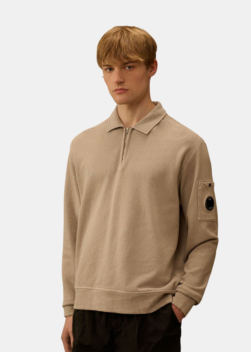 Sweat Polo Demi Zip - beige