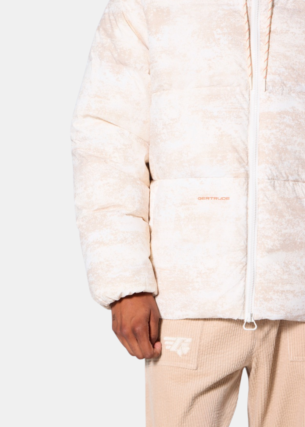 Doudoune oversize mixte Azael Print - beige