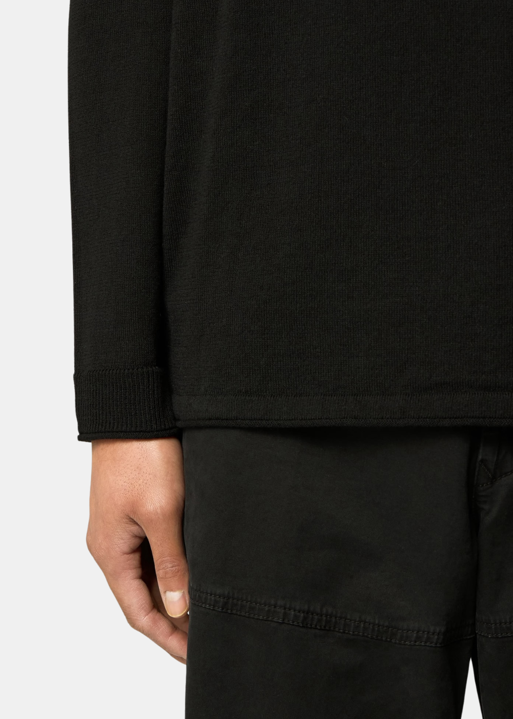 Pull Ras du Cou Effet Brut - noir
