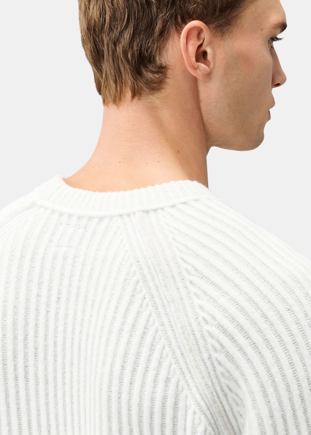 Pull en laine vanisé chenille - Blanc