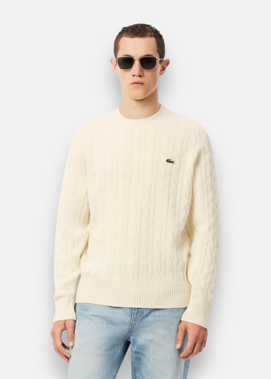 Pull en laine torsadé - Beige