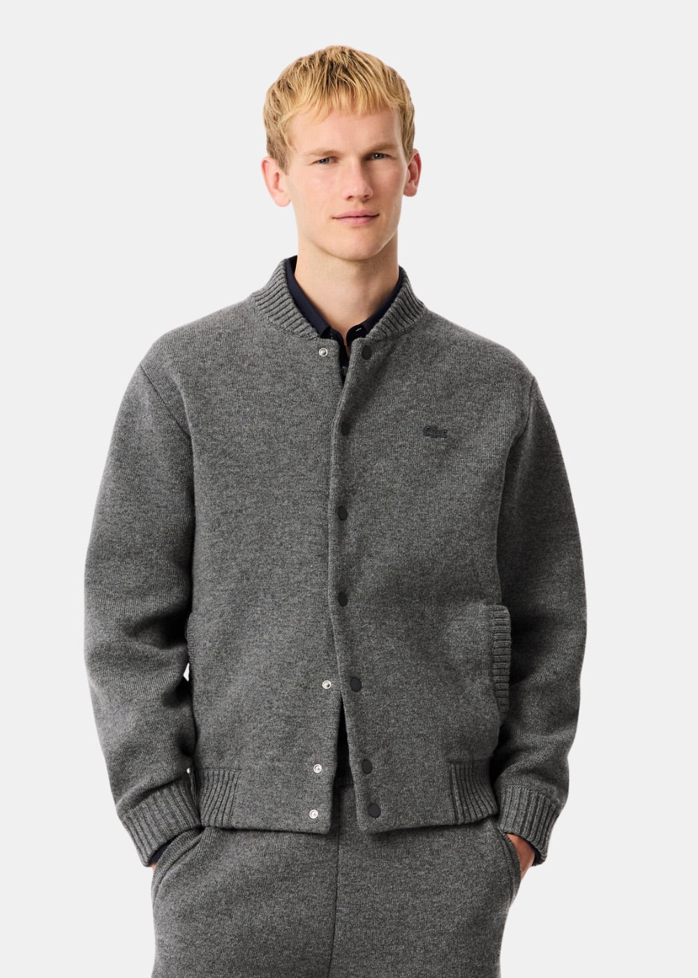 Bomber en laine mérinos – gris