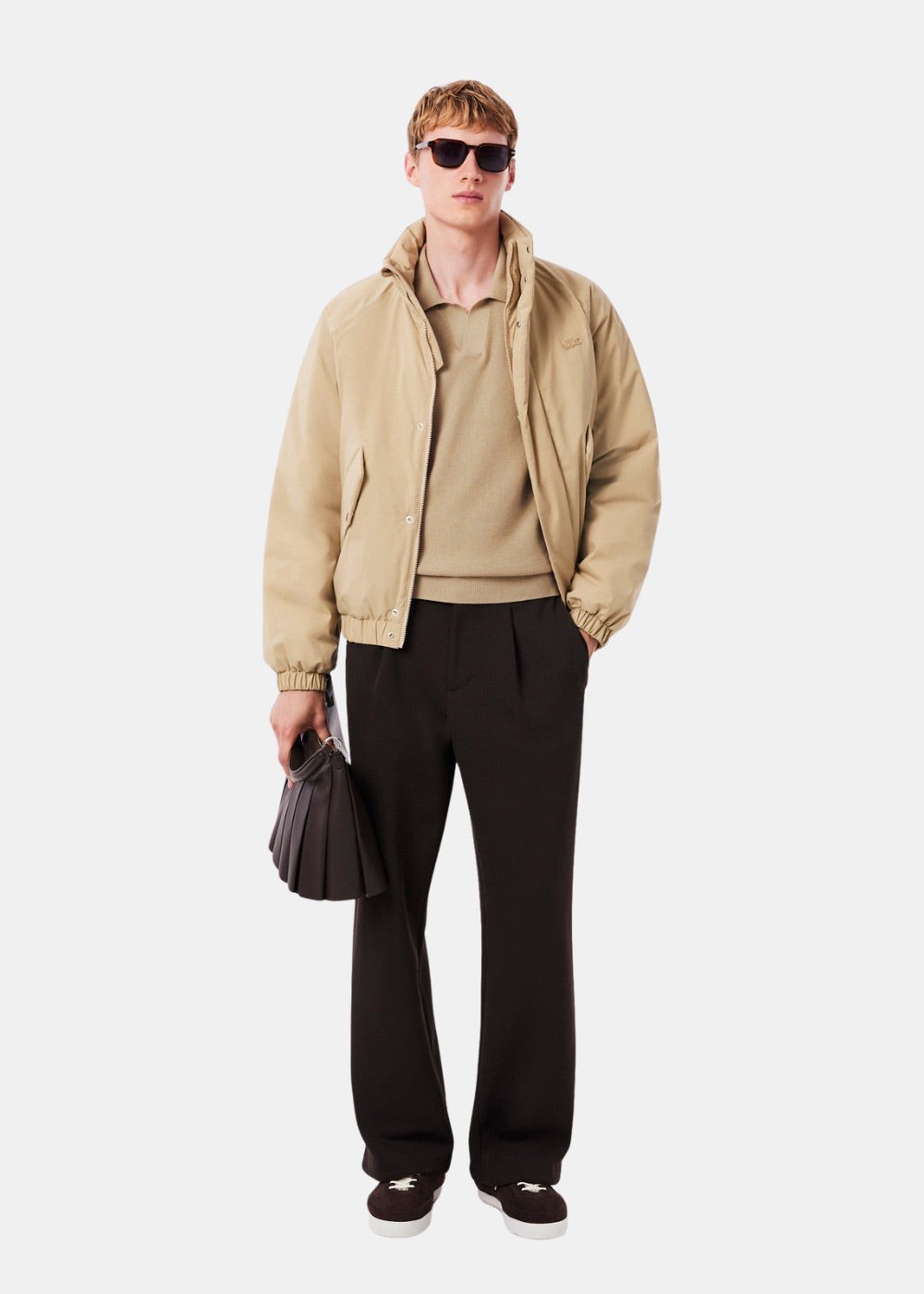 Pull col ouvert - marron