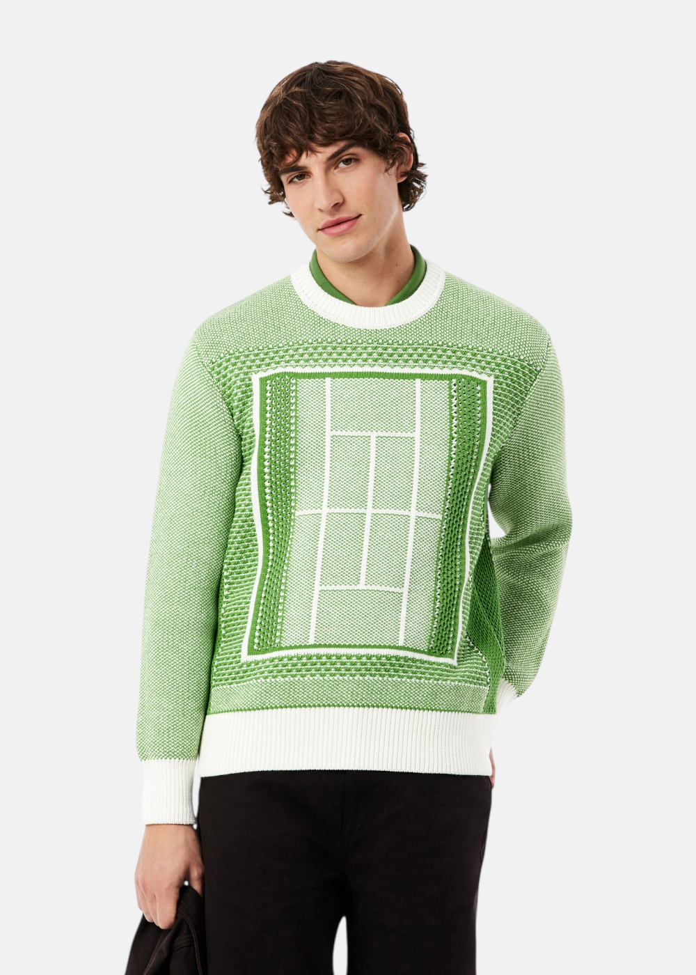 Pull graphique court de tennis - vert
