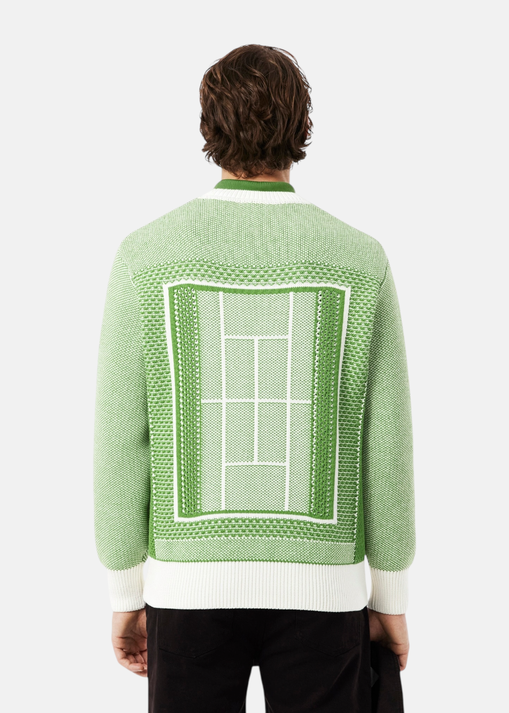 Pull graphique court de tennis - vert