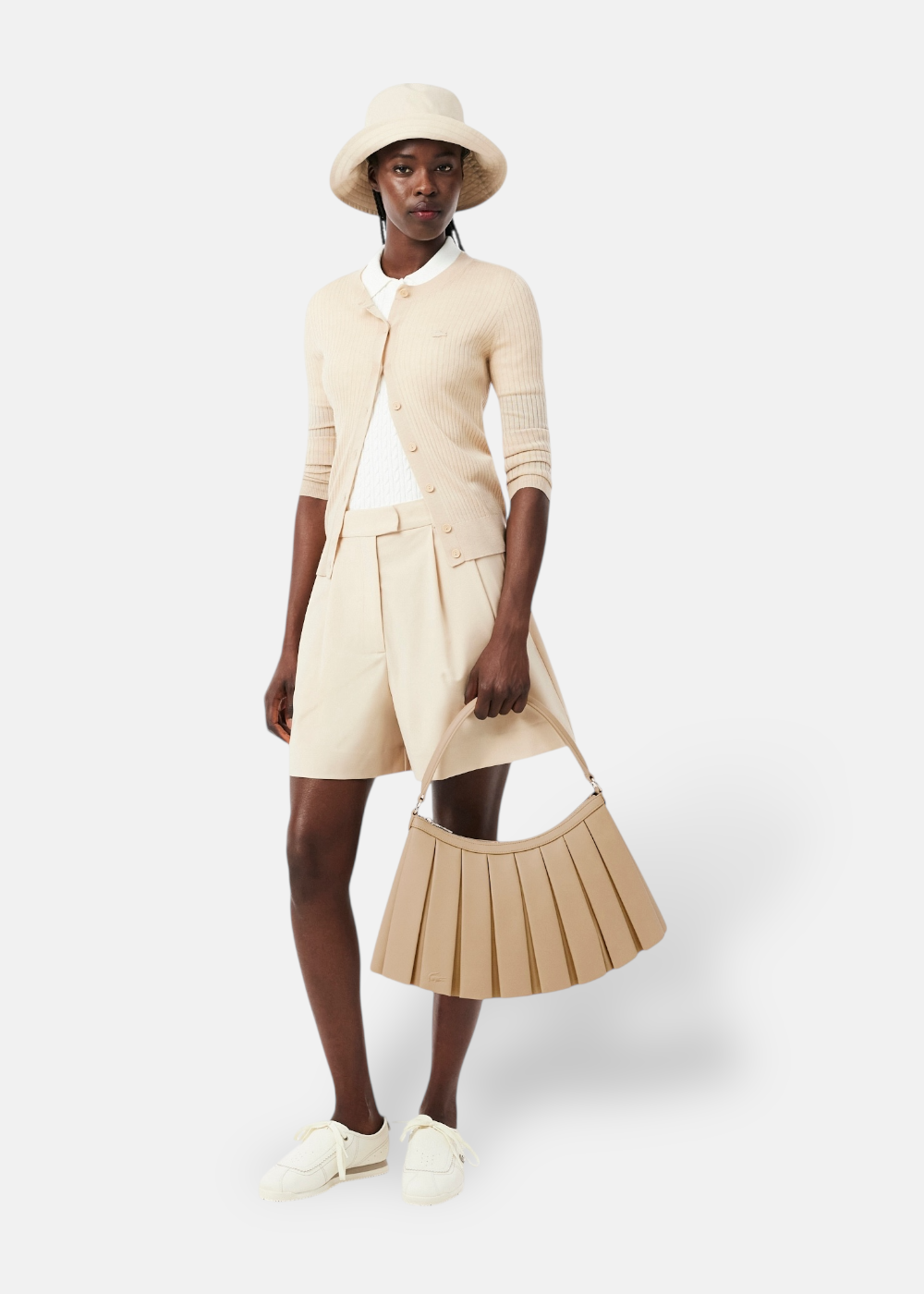 Grand sac Lenglen en cuir - beige