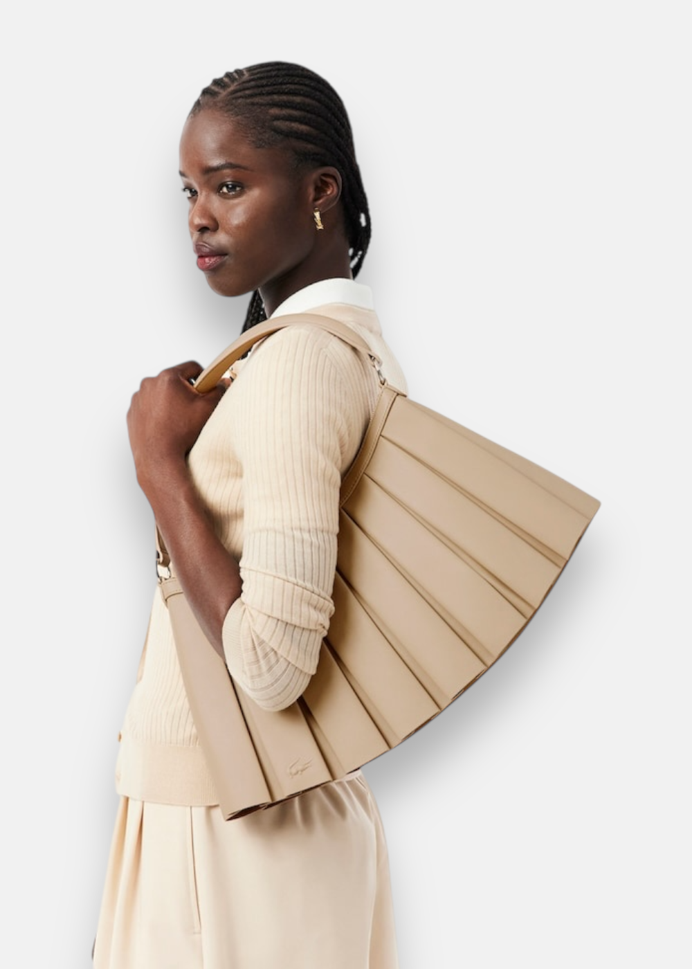 Grand sac Lenglen en cuir - beige