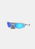 Lunettes de Soleil Plantaris - argent & sapphire vue de 3/4 sur fond gris