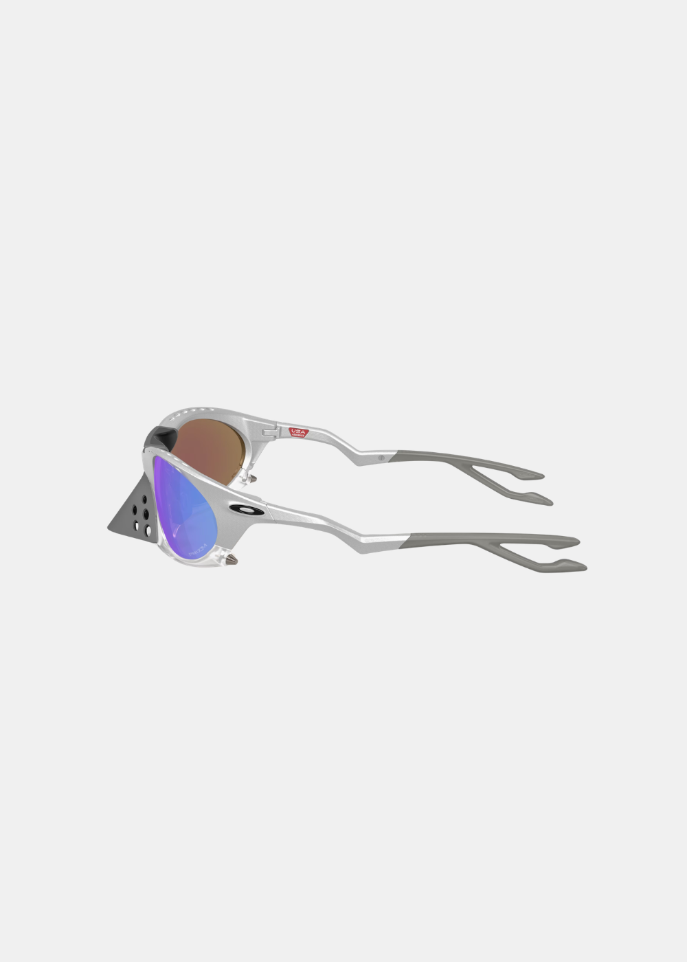 Lunettes_de_Soleil_Plantaris_monture - argent_sapphire de profil avec détails des  branches