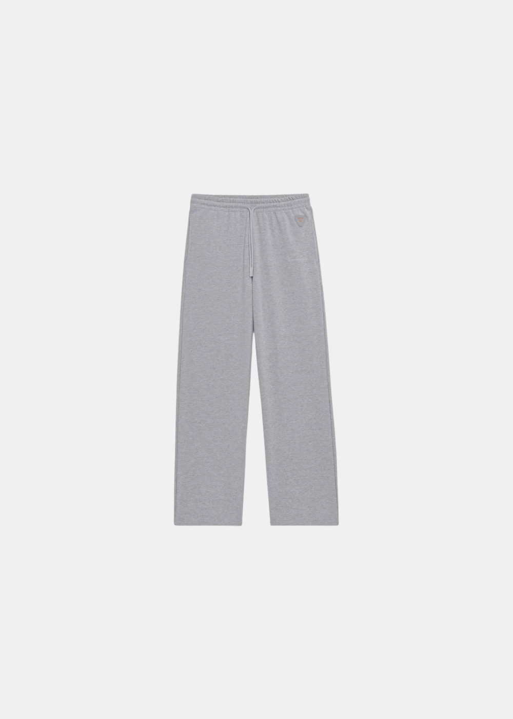 Packshot de face du pantalon de jogging ample unisexe Gertrude ROBBIEW en molleton gris chiné.