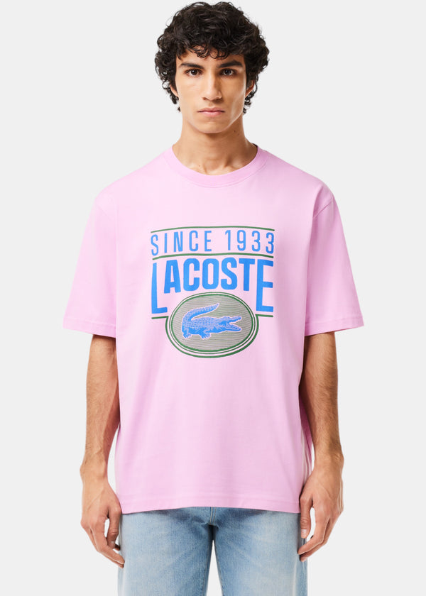 T-shirt Lacoste loose fit rose