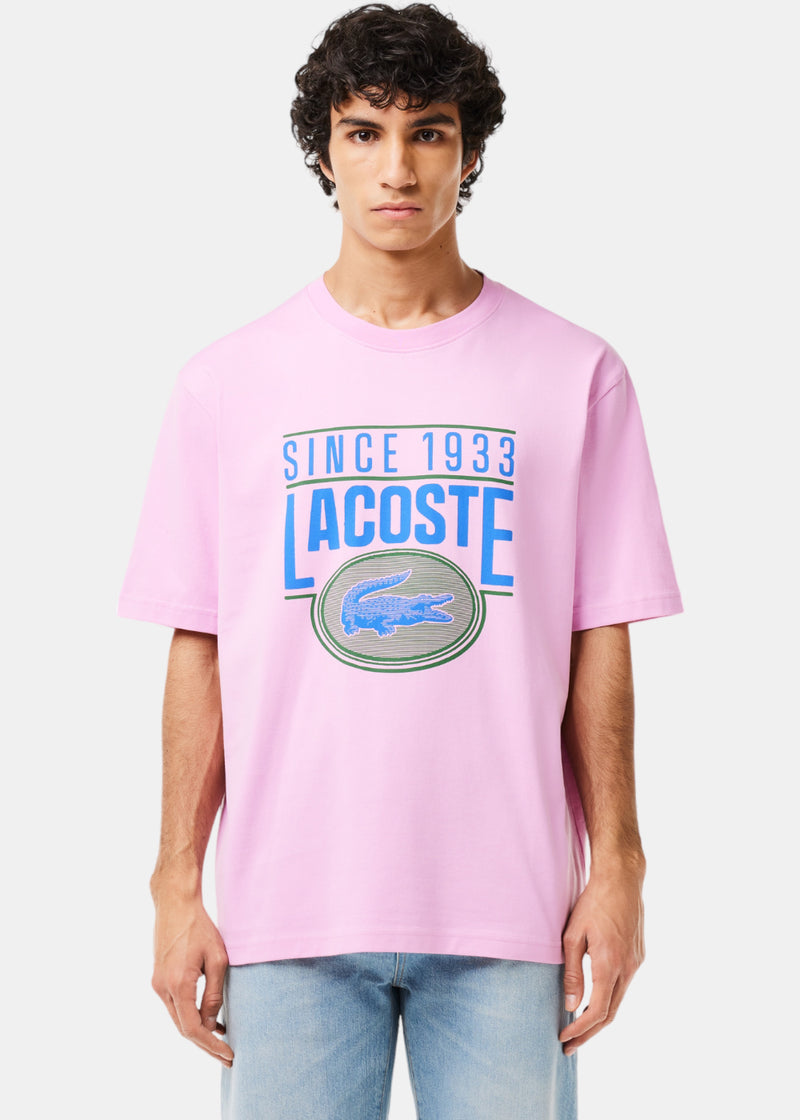 T-shirt Lacoste loose fit rose