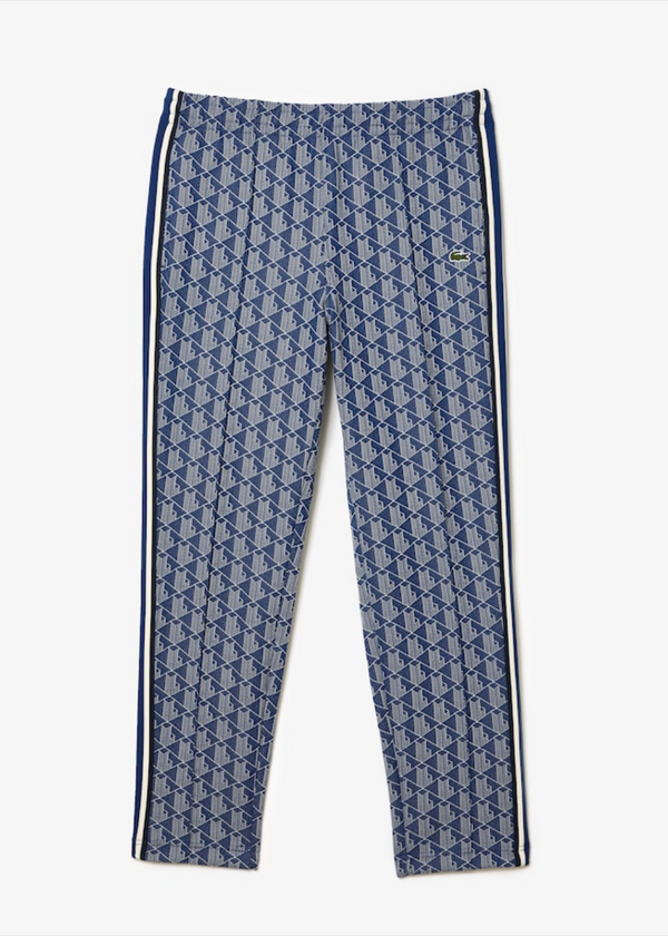 Pantalon de survêtement Lacoste monogramme bleu