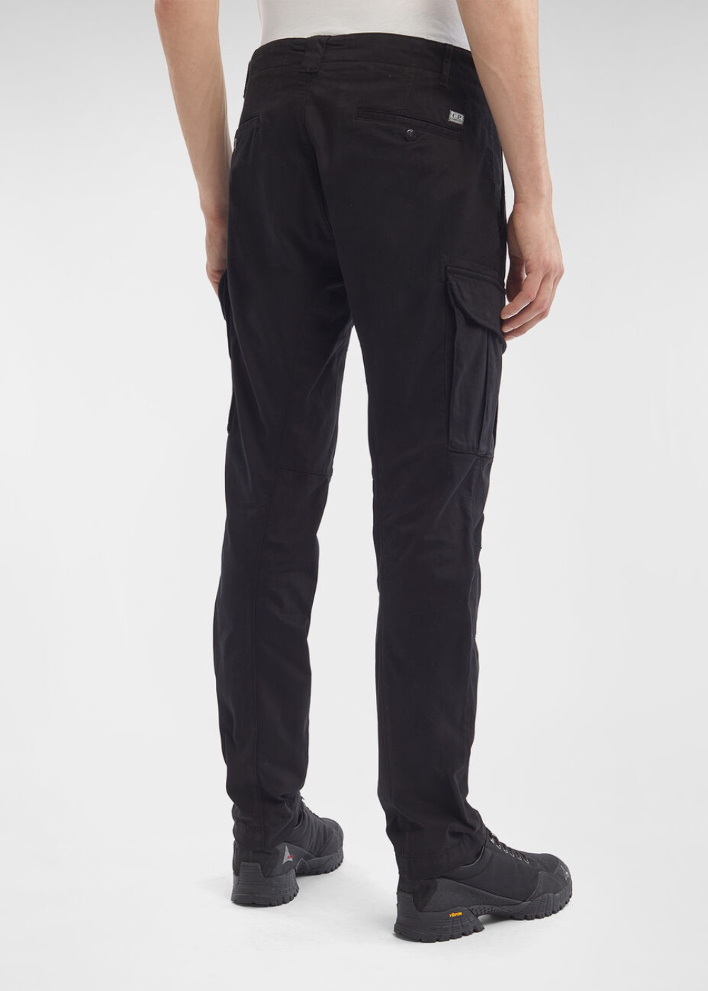 Pantalon cargo - satin stretch - noir