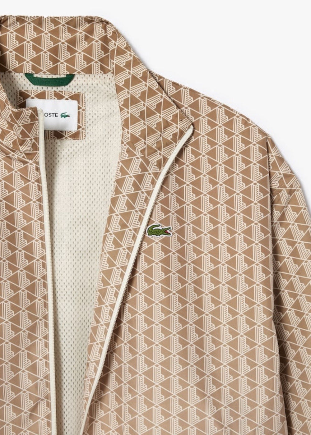 Veste de survêtement imprimé monogramme - beige